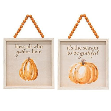 Bless All Beaded Sign 2 Asstd - The Fox Decor
